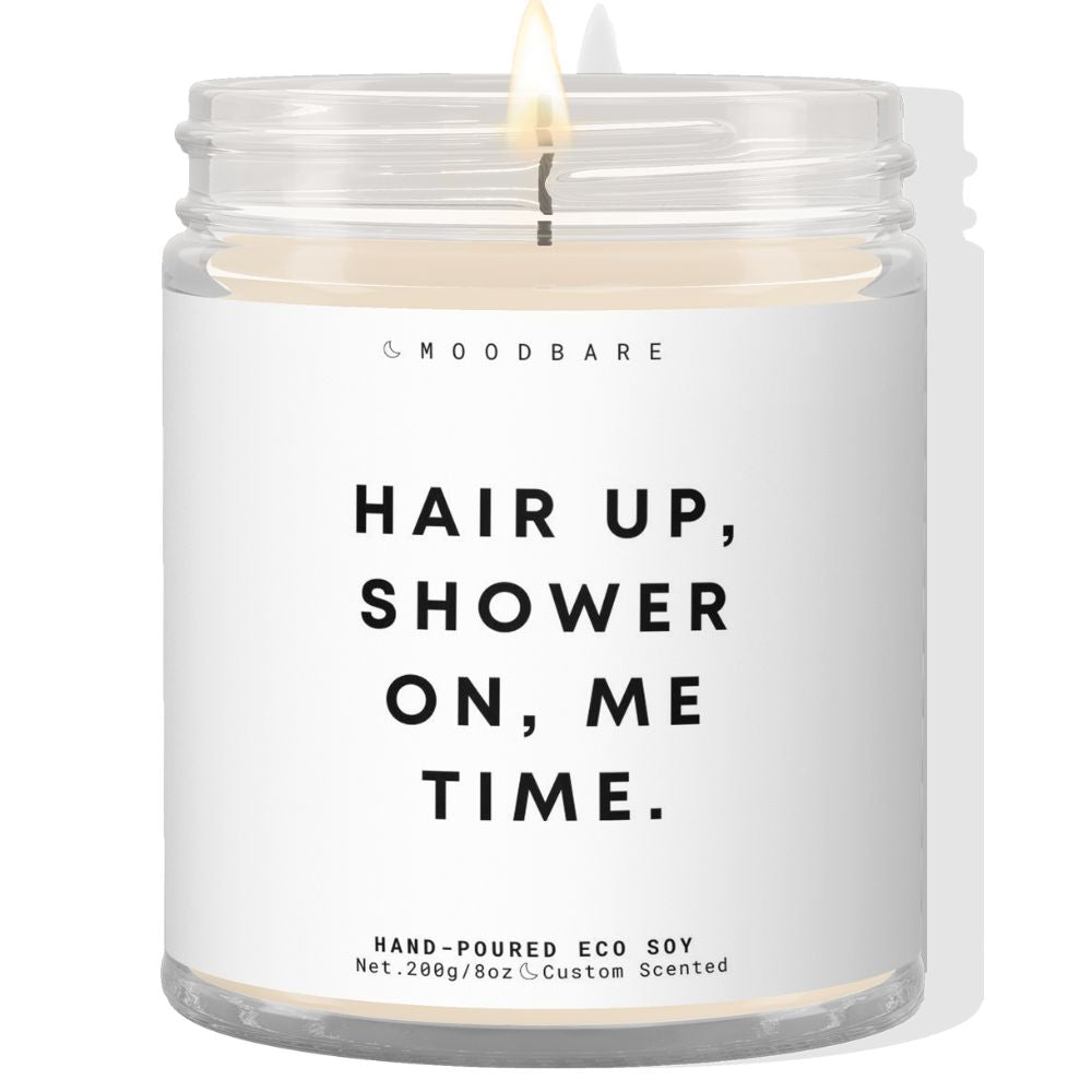 Hair up, shower on, me time! ✨ Luxury Eco Soy Candle